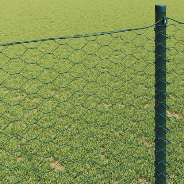 vidaXL Hexagon Fence Green 0.4 x 10 m PVC