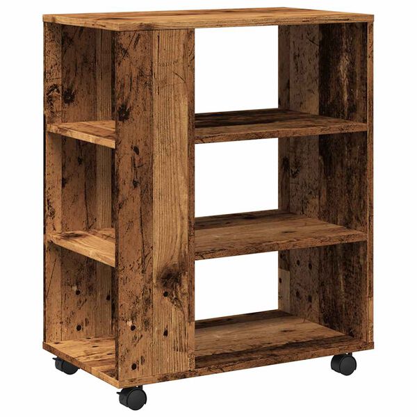 vidaXL Rolling Cabinet Old Wood 60x35x75 cm Engineered Wood