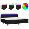 vidaXL Box Spring Bed with Mattress&LED Black 200x200cm Fabric
