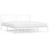 vidaXL Metal Bed Frame without Mattress with Headboard White 200x200cm