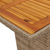 vidaXL Garden Table with Acacia Wood Top Beige 190x80x74 cm Poly Rattan