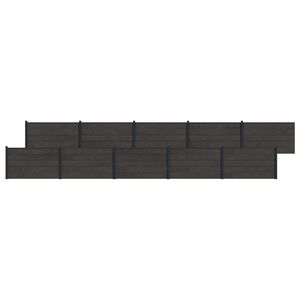 vidaXL Fence Panel 10 pcs WPC and Aluminium Black