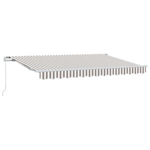 vidaXL Retractable Awning Light Grey and White 3.5 x 2 m Fabric