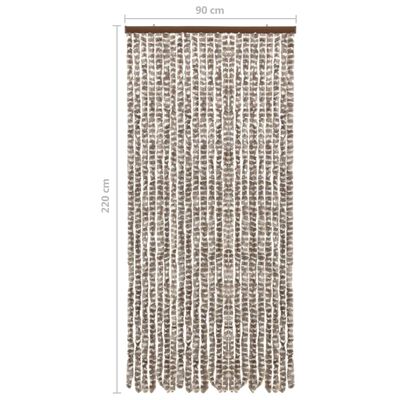 vidaXL Insect Curtain Taupe and White 90x220 cm Chenille