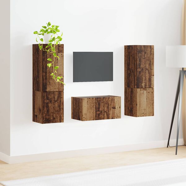 vidaXL TV Cabinet Set 5 pcs Old Wood Engineered Wood