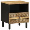 vidaXL Bed Cabinet Black 40x33x46 cm Solid Rough Wood Mango
