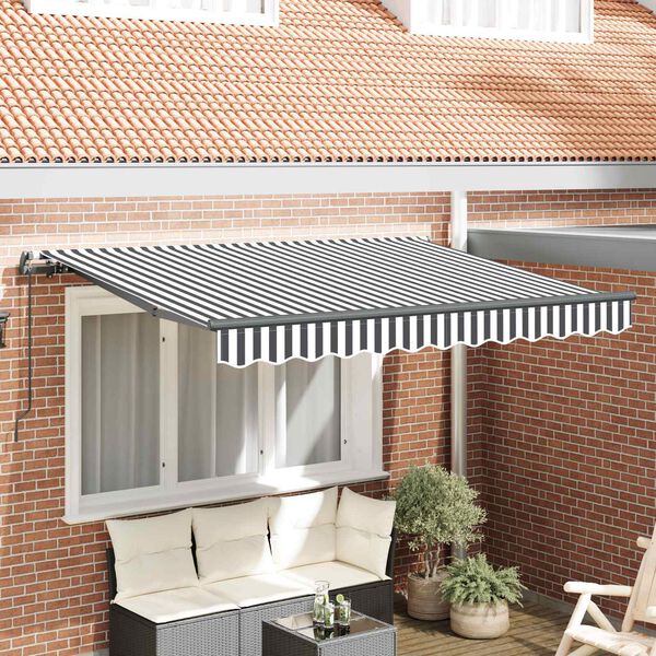 vidaXL Retractable Awning Manual Anthracite 300 x 200 cm Fabric