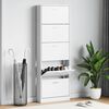vidaXL White Wooden Shoe Cabinet with 5 Compartments