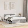 vidaXL Bed Frame with Headboard without Mattress Grey Sonoma 140x200 cm