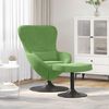 vidaXL Egg Chair with Footstool Light Green 63 x 73 x 90 cm Velvet