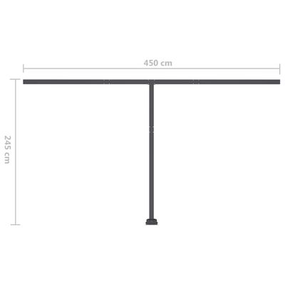 vidaXL Freestanding Manual Retractable Awning 400x350 cm Anthracite