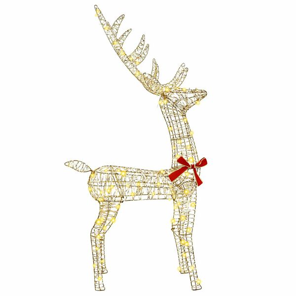 vidaXL 3D Reindeer with 140 LEDs Warm white 128 cm PET