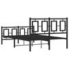 vidaXL Metal Bed Frame without Mattress with Footboard Black 120x190cm