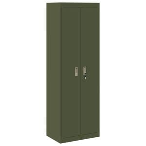 vidaXL Storage Cabinet with Storage 2 pcs Olive Green 60 x 40 x180 cm