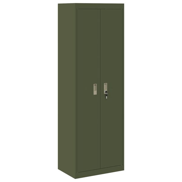 vidaXL Storage Cabinet with Storage 2 pcs Olive Green 60 x 40 x180 cm