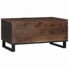 vidaXL Coffee Table Brown and Black 80 x 50 x 40 cm Solid Acacia wood