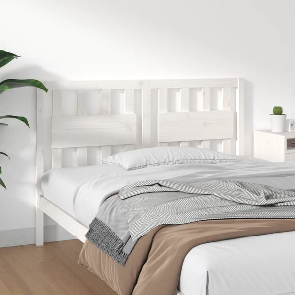 vidaXL Bed Headboard White 145.5x4x100 cm Solid Wood Pine