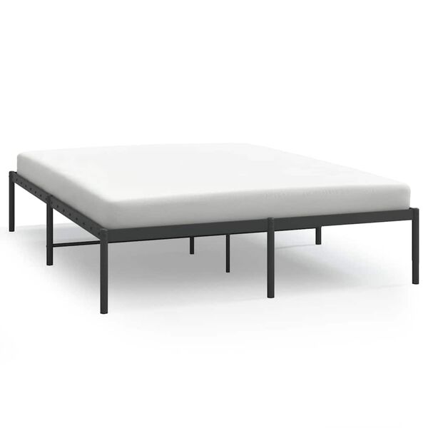 vidaXL Metal Bed Frame without Mattress Black 140x190cm