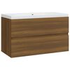 vidaXL Sink Cabinet with Built-in Basin Brown Oak Engineered Wood