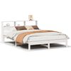 vidaXL Bed Frame without Mattress White 150x200 cm King Size Solid Wood Pine
