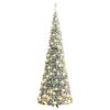 vidaXL Artificial Christmas Tree Pop-up Flocked Snow 50 LEDs 120 cm