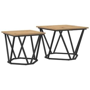 vidaXL Side Table Set 2 pcs Artisan Oak 50 x 50 x 40 cm