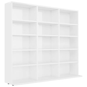 vidaXL CD Cabinet High Gloss White 100x23x89.5 cm Engineered Wood