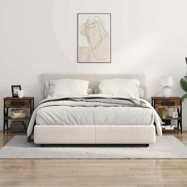 vidaXL Bedside Cabinet with Shelf 2 pcs Smoked Oak 41 x 31 x 51 cm