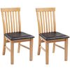 vidaXL Dining Chairs 2 pcs Solid Oak Wood and Faux Leather