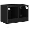 vidaXL TV Wall Cabinet with LED Lights Black 60x35x41 cm