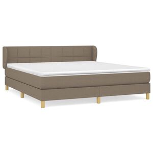 vidaXL Box Spring Bed with Mattress Taupe 160x200 cm Fabric