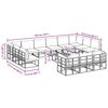 vidaXL Garden Sofa Set with Cushion 14 pcs Black Aluminium