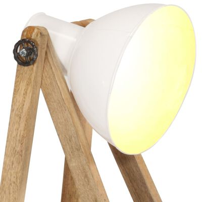 vidaXL Floor Lamp White E27 Solid Mango Wood