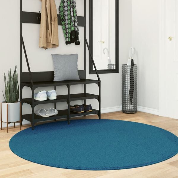 vidaXL Rug OVIEDO Short Pile Turquoise &Oslash; 160 cm
