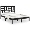 vidaXL Bed Frame without Mattress Black Solid Wood 150x200 cm King Size