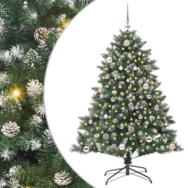 vidaXL Artificial Christmas Tree with 150 LEDs with Stand Green 150 cm