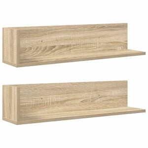 vidaXL Wall Shelves 2 pcs Sonoma Oak 75x16.5x16.5 cm Engineered Wood
