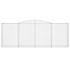 vidaXL Arched Gabion Baskets 20 pcs 400x50x140/160 cm Galvanised Iron