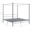 vidaXL Canopy Bed Frame without Mattress Grey Metal 180x200 cm Super King