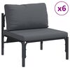 vidaXL Garden Sofa Set with Cushion 13 pcs Black Steel