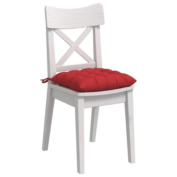 vidaXL Seat Cushions 2 pcs Red 40 x 40 x 6 cm Fabric