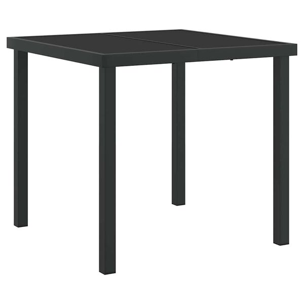 vidaXL Garden Dining Set 3 pcs Black Powder-Coated Steel