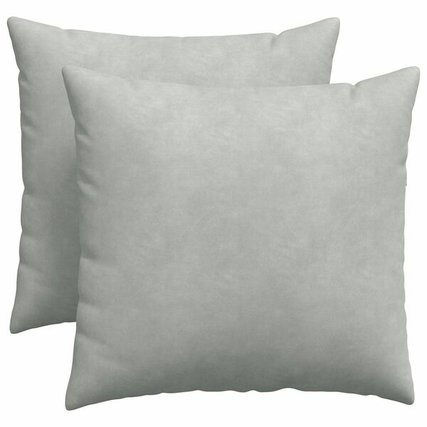 vidaXL Sofa Pillows 2 pcs Light Grey 50 x 50 cm Corduroy Fabric