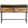vidaXL Console Table 110x35x75 cm Rough Mango Wood