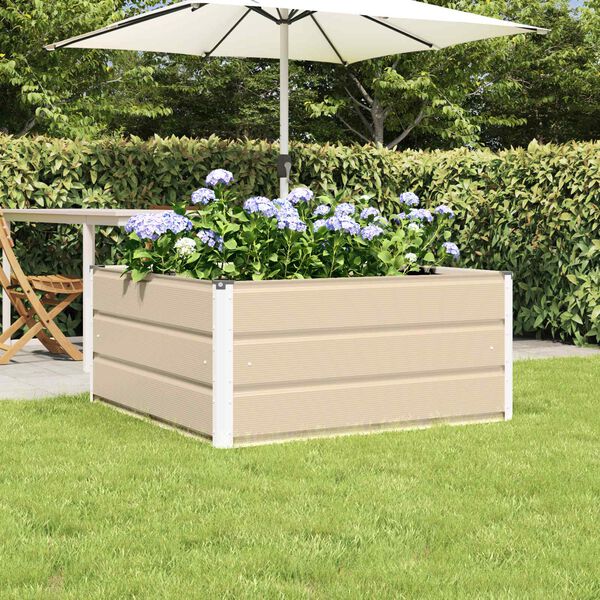 vidaXL Planter Ivory 100 x 100 x 45 cm Steel