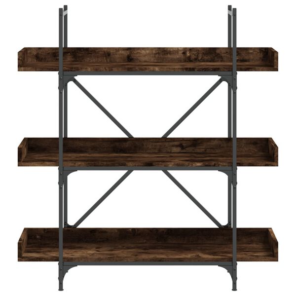 vidaXL Bookcase 3-Tier Smoked Oak 100x33x108.5 cm Engineered Wood