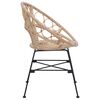 vidaXL Dining Chair 2 pcs Natural 49 x 51 x 81 cm Rattan and Iron