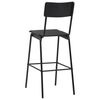 vidaXL Bar Chairs 2 pcs Black Solid Plywood Steel