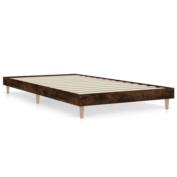 vidaXL Bed Frame without Mattress Smoked Oak 90x200 cm Engineered Wood