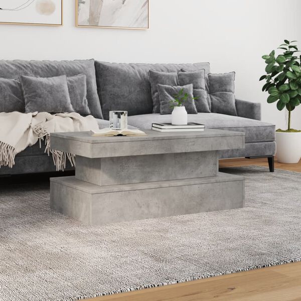 vidaXL Coffee Table with LED Lights Concrete Grey 90x50x40 cm
